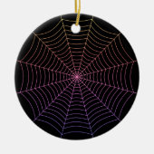 Spinweb zwart paars oranje Halloween patroon Keramisch Ornament (Voorkant)