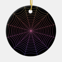 Spinweb zwart paars oranje Halloween patroon Keramisch Ornament