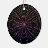 Spinweb zwart paars oranje Halloween patroon Keramisch Ornament (Links)
