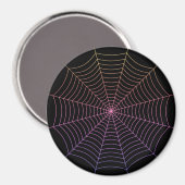 Spinweb zwart paars oranje Halloween patroon Magneet (Voorkant / Achterkant)