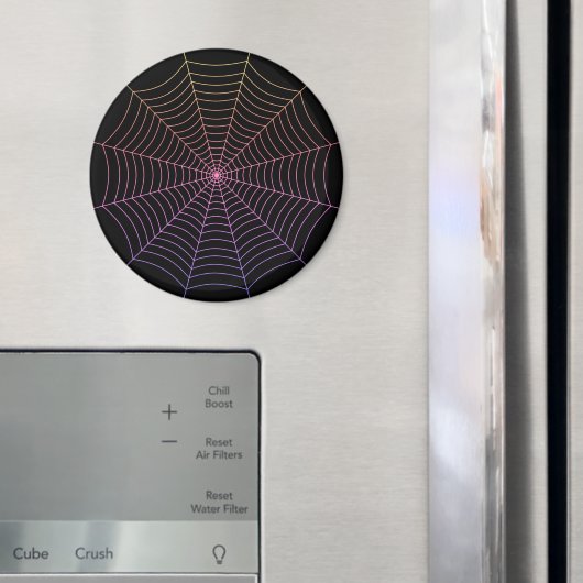 Spinweb zwart paars oranje Halloween patroon Magneet (Insitu (Koelkast))