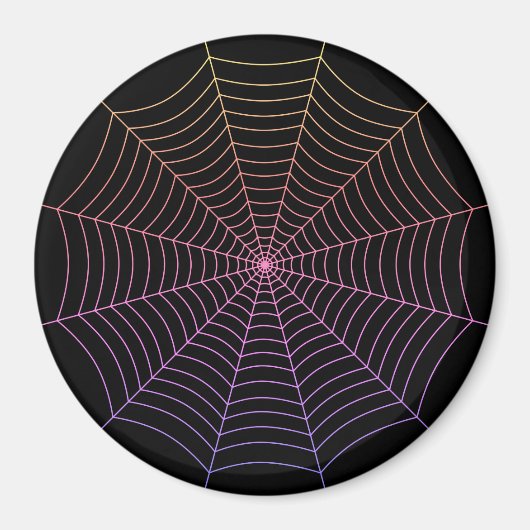 Spinweb zwart paars oranje Halloween patroon Magneet (Voorkant)