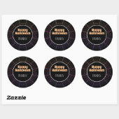 Spinweb zwart paars oranje Halloween patroon Ronde Sticker (Vel)