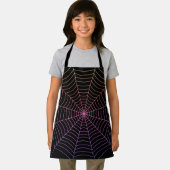 Spinweb zwart paars oranje Halloween patroon Schort (Insitu)