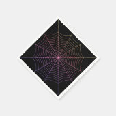 Spinweb zwart paars oranje Halloween patroon Servet (Hoek)