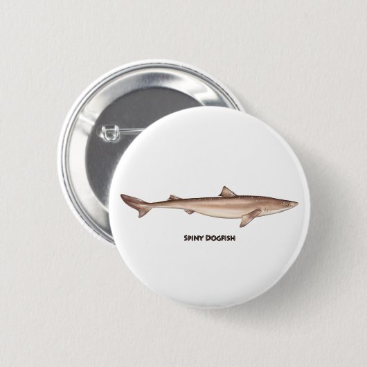 Spiny Dogfish Ronde Button 5,7 Cm (Voorkant /achterkant)