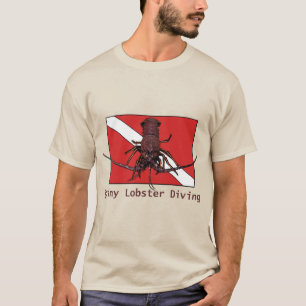 Spiny Lobster Diving met Red Diver Down Flag URM T-shirt