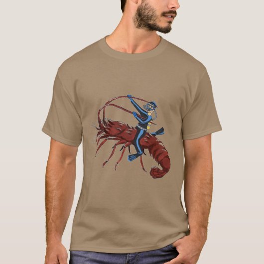 Spiny Lobster Diving met Scuba Diver T-shirt (Voorkant)