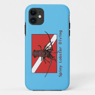 Spiny Lobster Duiken met Diver Down Flag URM Case-Mate iPhone Case