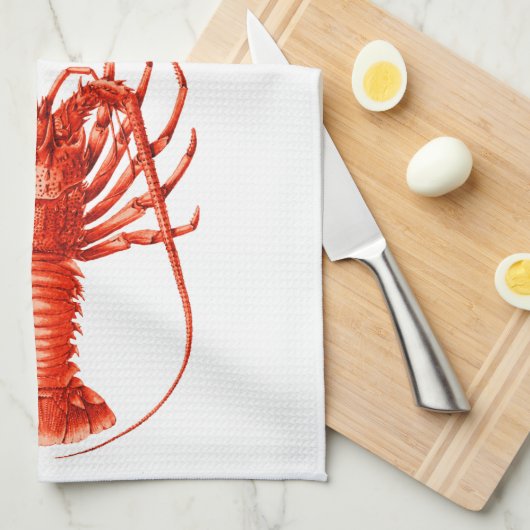 Spiny Lobster Kitchen of Tea Towel Theedoek (Quarter Fold)