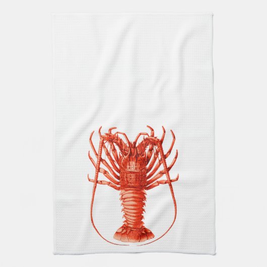 Spiny Lobster Kitchen of Tea Towel Theedoek (Verticaal)