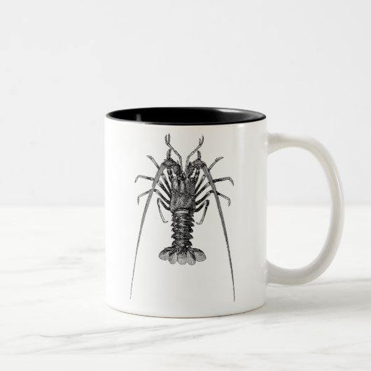 Spiny Lobster Persoonlijke Sjabloon Tweekleurige Koffiemok (Rechts)