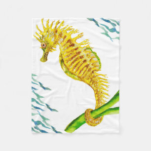 Spiny Seahorse Artwork Fleece Blanket