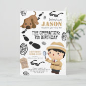 Spion Detective Secret Agent Jongen Verjaardag Uit Kaart (Staand voorkant)