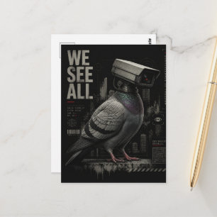 Spion Duif we zien alles Briefkaart