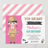Spion geheim agent Feest Uitnodiging (Voorkant / Achterkant)