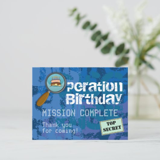 Spion / Geheim / Speciale agent Verjaardag Dank u Briefkaart (Staand voorkant)