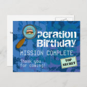 Spion / Geheim / Speciale agent Verjaardag Dank u Briefkaart (Voorkant / Achterkant)