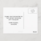 Spion / Geheim / Speciale agent Verjaardag Dank u Briefkaart (Achterkant)