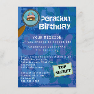 Spion / Geheim / Speciale agent Verjaardagsfeest Kaart