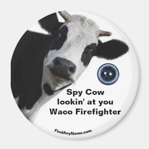 Spion Koe kijkt naar je Waco Firefighter speelmagn Magneet