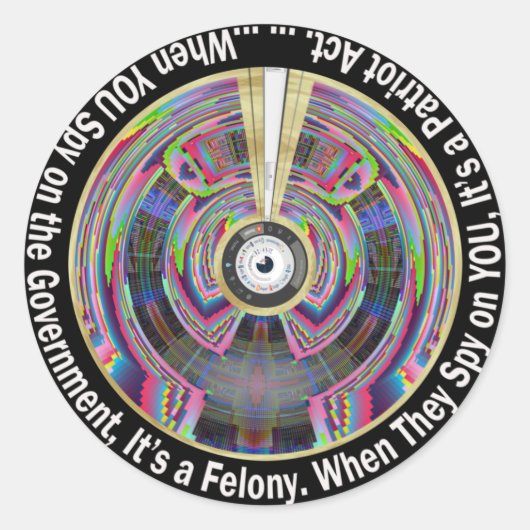 Spion op de Patriot Act Sticker (Voorkant)