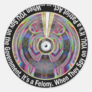 Spion op de Patriot Act Sticker