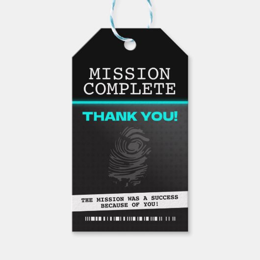 Spion Party Dank je Cadeaulabel (Voorkant)