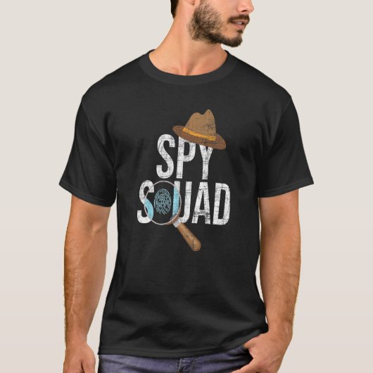 Spion Squad Vergrootglas Privé Detective Inves T-shirt (Voorkant)