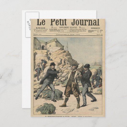 Spionage in Frankrijk Arrestatie van een Engelse k Briefkaart (Voorkant / Achterkant)