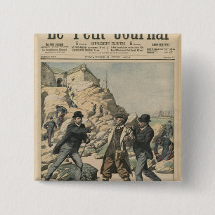 Spionage in Frankrijk Arrestatie van een Engelse k Vierkante Button 5,1 Cm