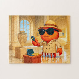 Spionagekrab Analyseert Gegevens In Museumexpositi Legpuzzel