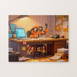 Spionagekrab Coördineert Missiewerk Aan Bureau Legpuzzel