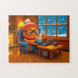 Spionagekrab Warm Werken Binnenshuis Met Koffie Legpuzzel