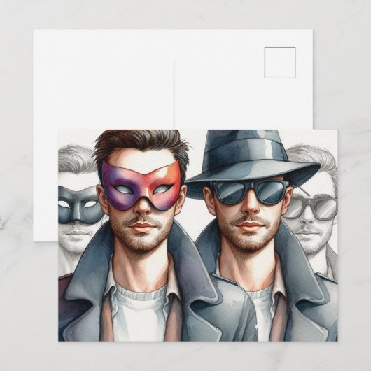 spionnen briefkaart (Voorkant / Achterkant)