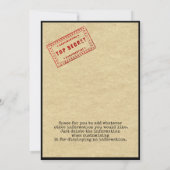 Spionnen verjaardagsfeestje kaart (Achterkant)