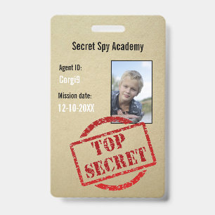 Spionnenfeest Geheime Agent Uitnodigingsbadge Badge