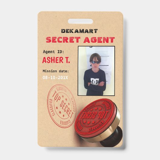 Spionnenfeest Geheime Agenten Bedrijfsbadge Badge (Voorzijde)