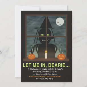 Spionnetje Laat Ze Binnen Griezige Halloween Feest Kaart