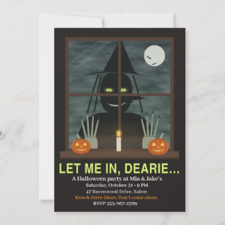 Spionnetje Laat Ze Binnen Griezige Halloween Feest Kaart