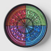 Spiraal 3D optische illusie zwart ingelijste klok (Voorkant)