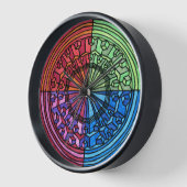 Spiraal 3D optische illusie zwart ingelijste klok (Hoek)