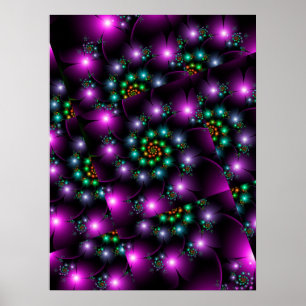 Spiraal Bloem Lichtjes Poster