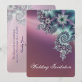 Spiraal bloemen bruiloft kaart (Voorkant / Achterkant)