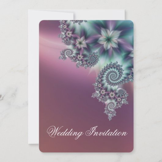 Spiraal bloemen bruiloft kaart (Voorkant)