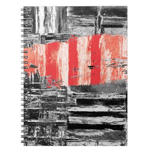 Spiraal Fotoblock – Rood Pulse Abstract Design Notitieboek (Voorkant)