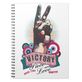 Spiraal fotoboek - Victory Peace & Love Pop Notitieboek