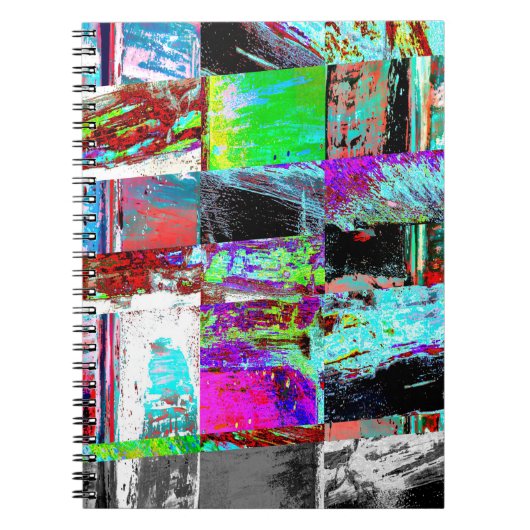 Spiraal Fotokaartenboek – Abstract Raster Notitieboek (Voorkant)