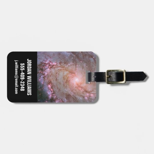 Spiraal Galaxy M83, in brand gestoken met stervorm Bagagelabel (Voorkant horizontaal)