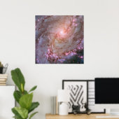 Spiraal Galaxy M83, in brand gestoken met stervorm Poster (Thuiskantoor)